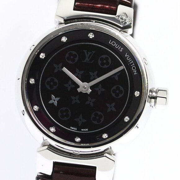LOUIS VUITTON Tambour Q12M3 Bordeaux Dial Quartz Ladies Watch_758966 - Picture 1 of 6